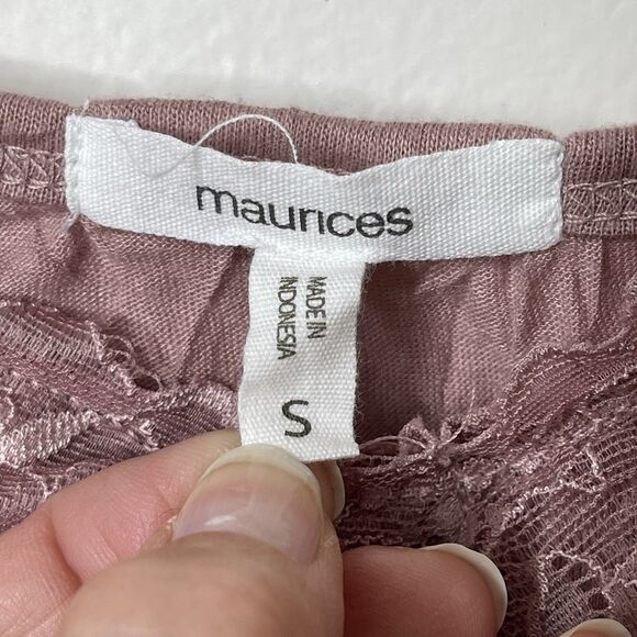 Maurices Cami Women’s Small Pink Lace Trim Crinkle Adjustable Straps Y2K - Picture 7 of 9